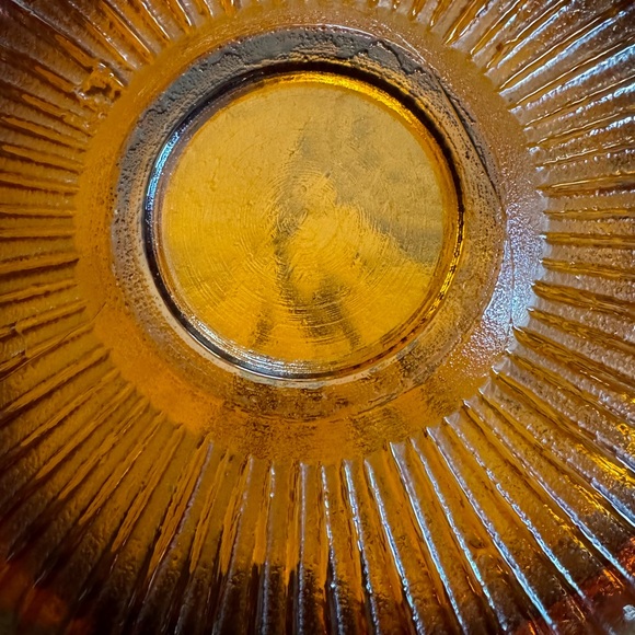 Vintage Blenko Honey Amber 9” round glass ashtray - Picture 5 of 5